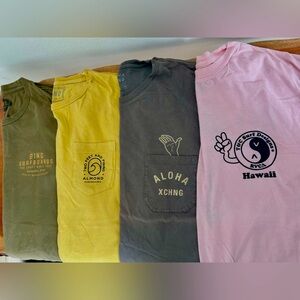 T & C RVCA, Aloha Exchange, Bing, Almond Surf shirts medium lot of 4